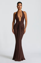 Rose Maxi Dress - Plum Brown