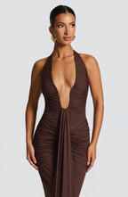 Rose Maxi Dress - Plum Brown
