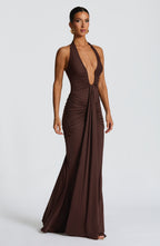 Rose Maxi Dress - Plum Brown