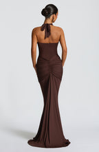 Rose Maxi Dress - Plum Brown