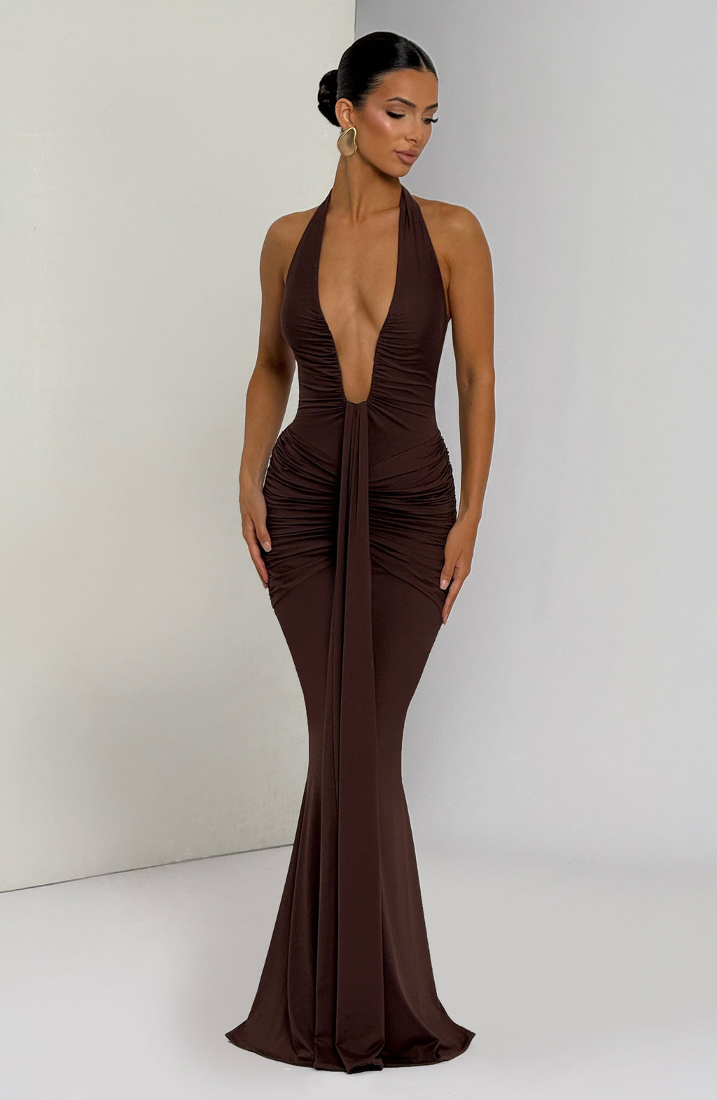 Rose Maxi Dress - Plum Brown