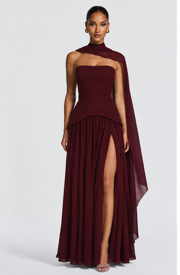 Ruby Maxi Dress - Cherry Lacquer