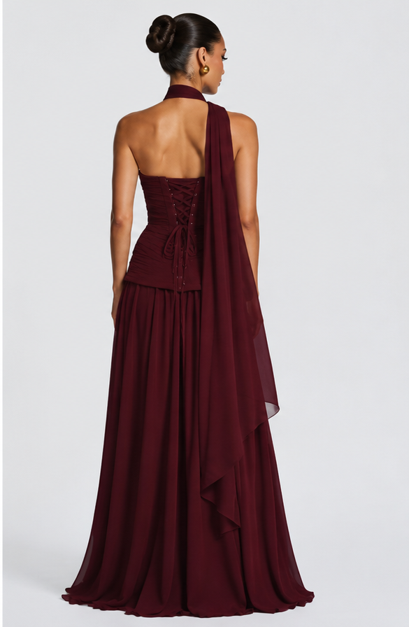 Ruby Maxi Dress - Cherry Lacquer