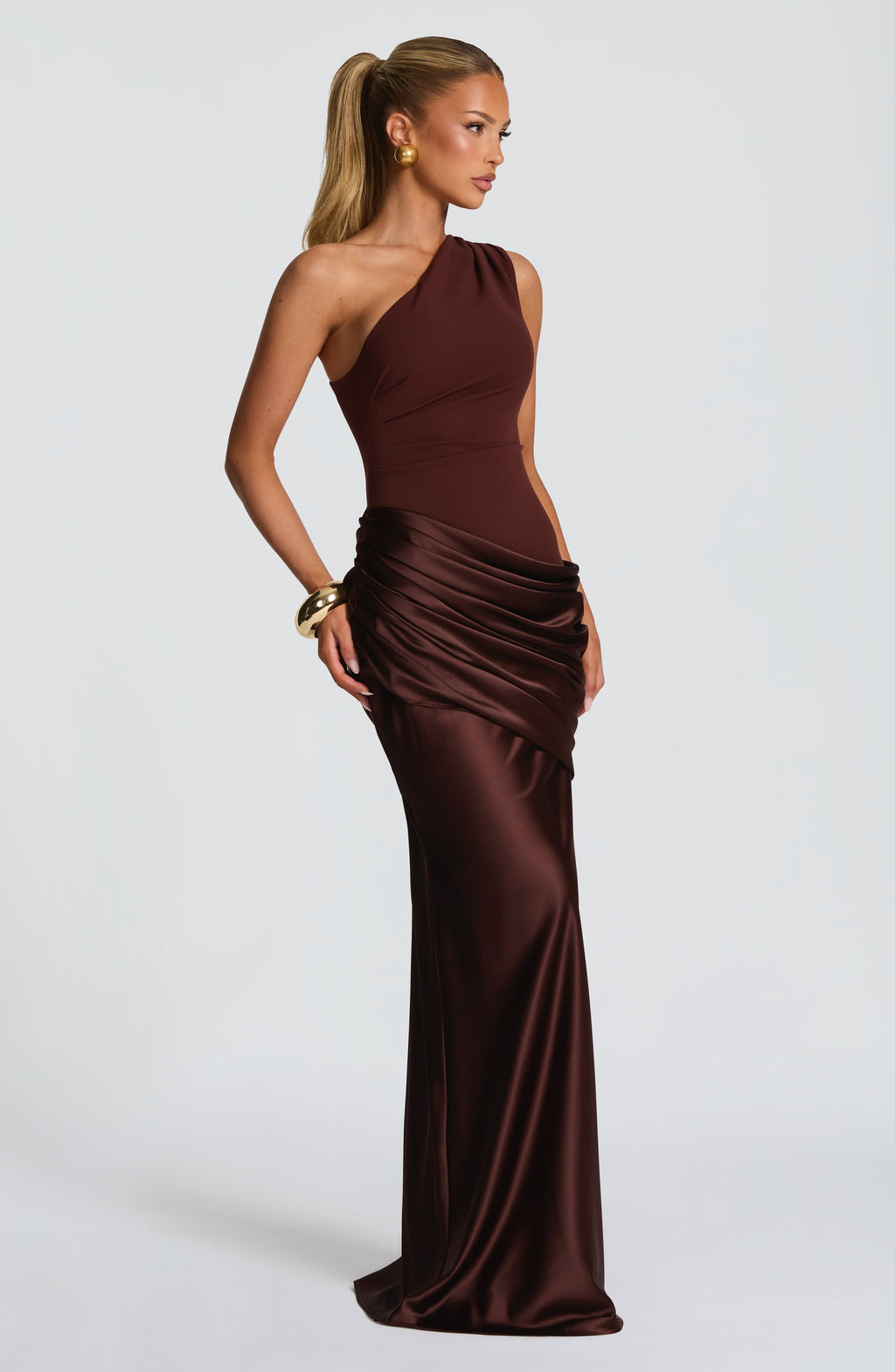 Cassandra Maxi Dress - Plum Brown