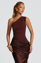 Cassandra Maxi Dress - Plum Brown