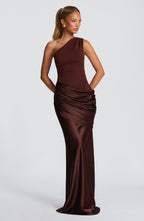 Cassandra Maxi Dress - Plum Brown