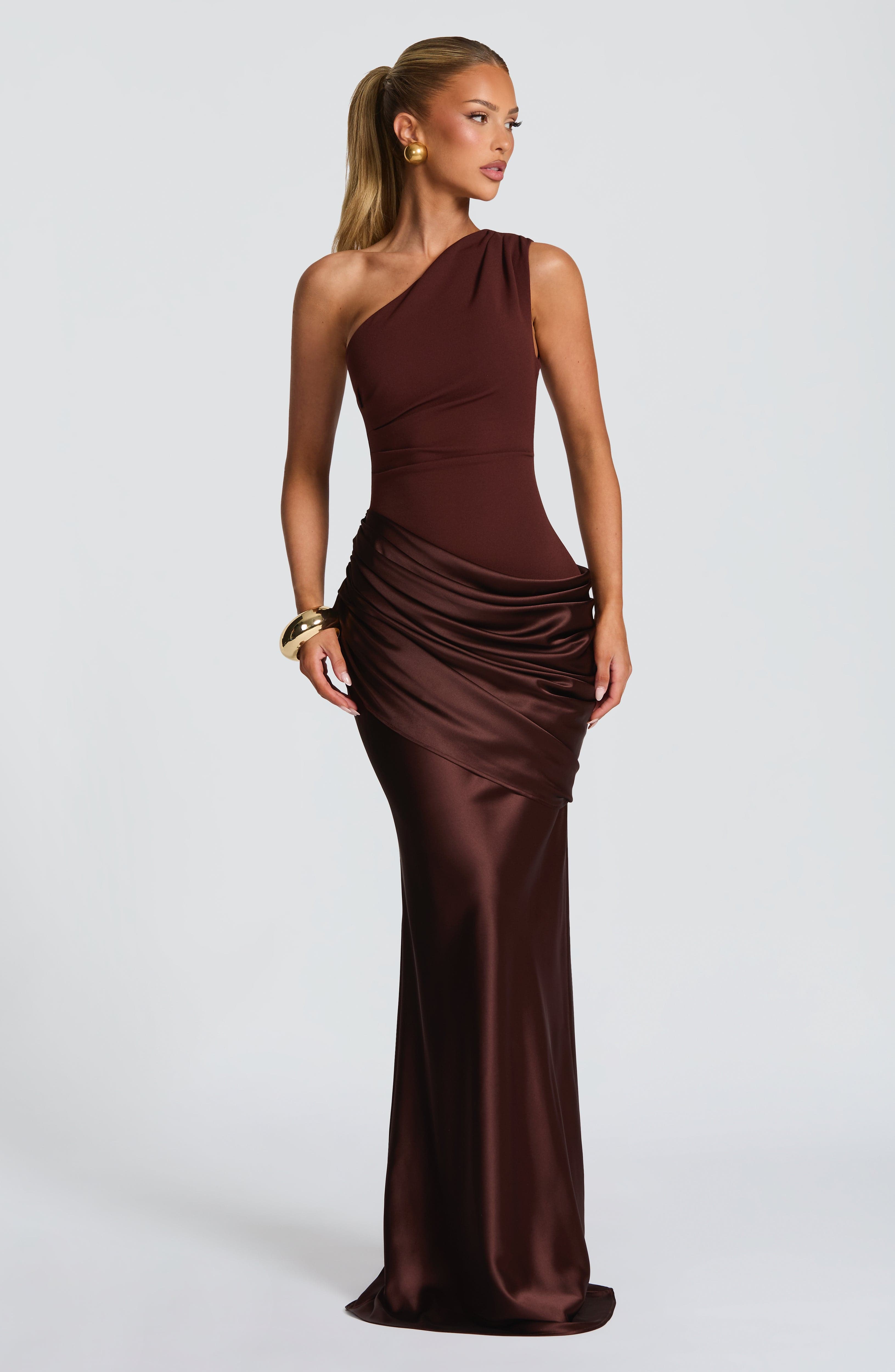 Cassandra Maxi Dress - Plum Brown