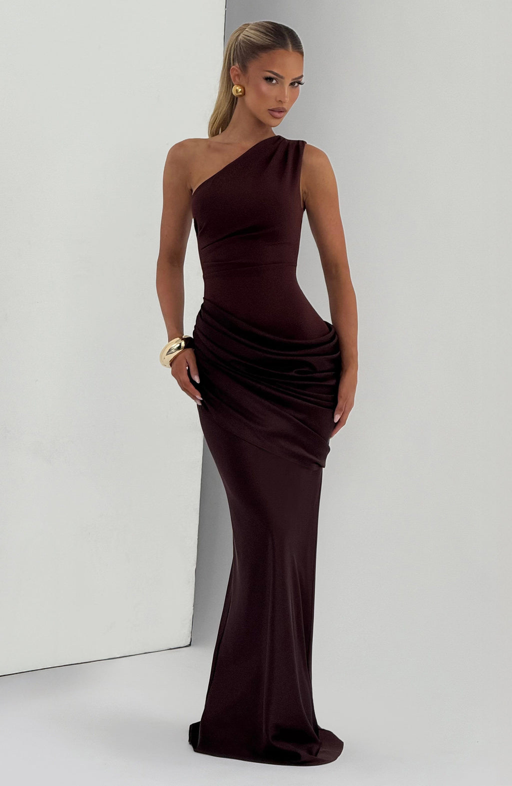 Cassandra Maxi Dress - Plum Brown