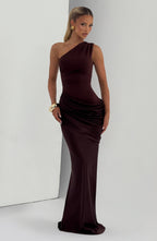 Cassandra Maxi Dress - Plum Brown