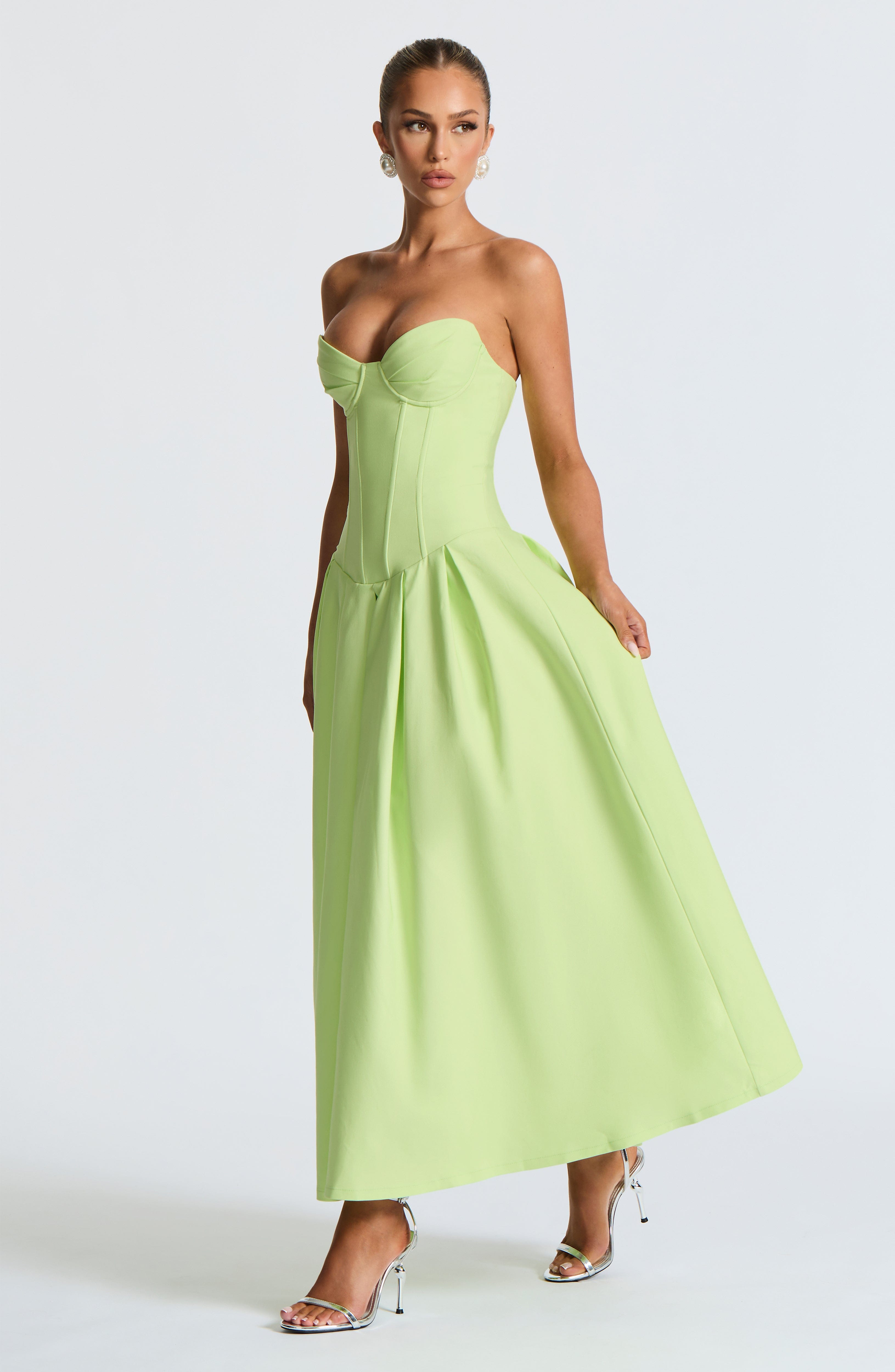 Emma Midi Dress - Lime