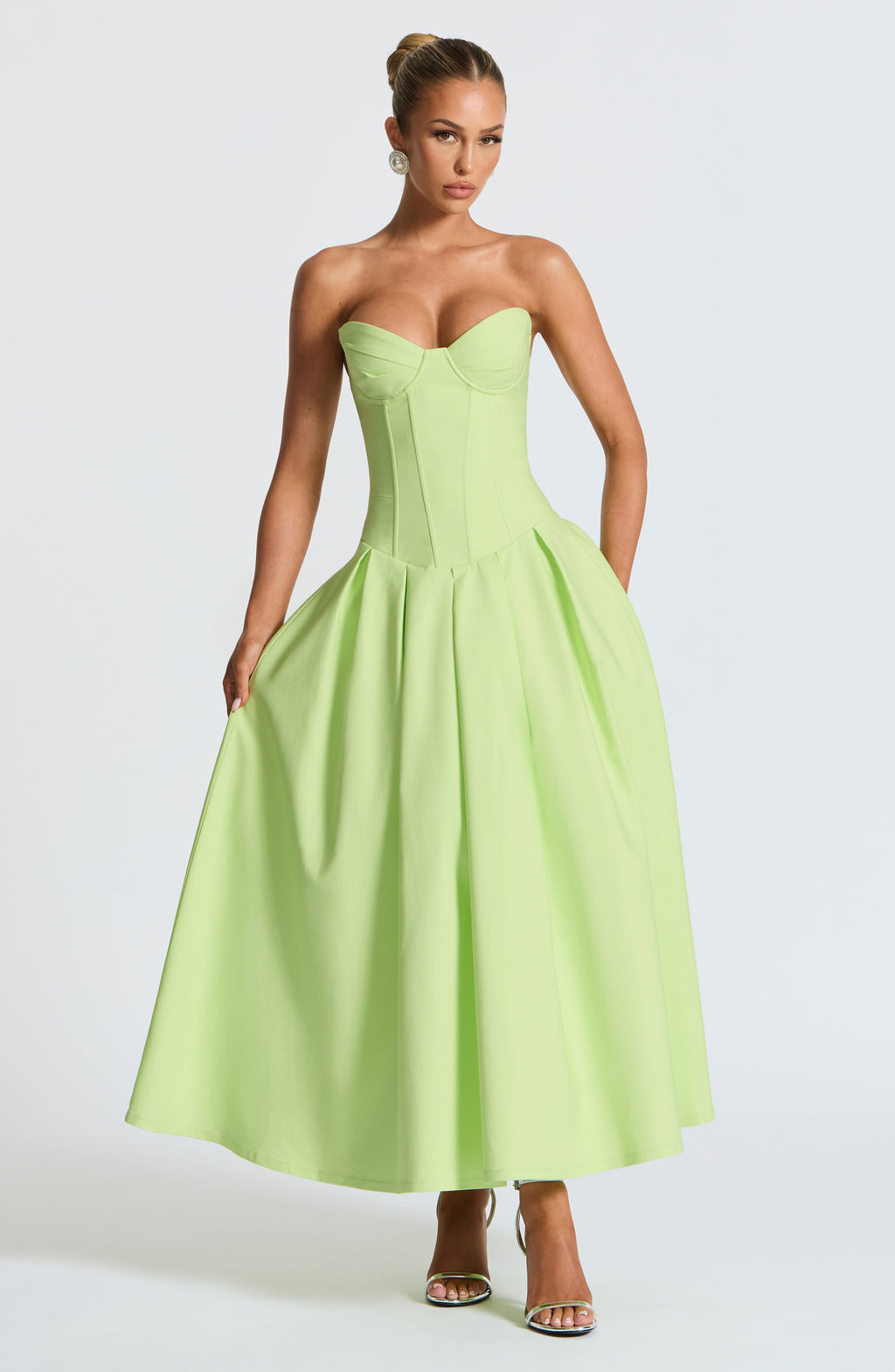 Emma Midi Dress - Lime