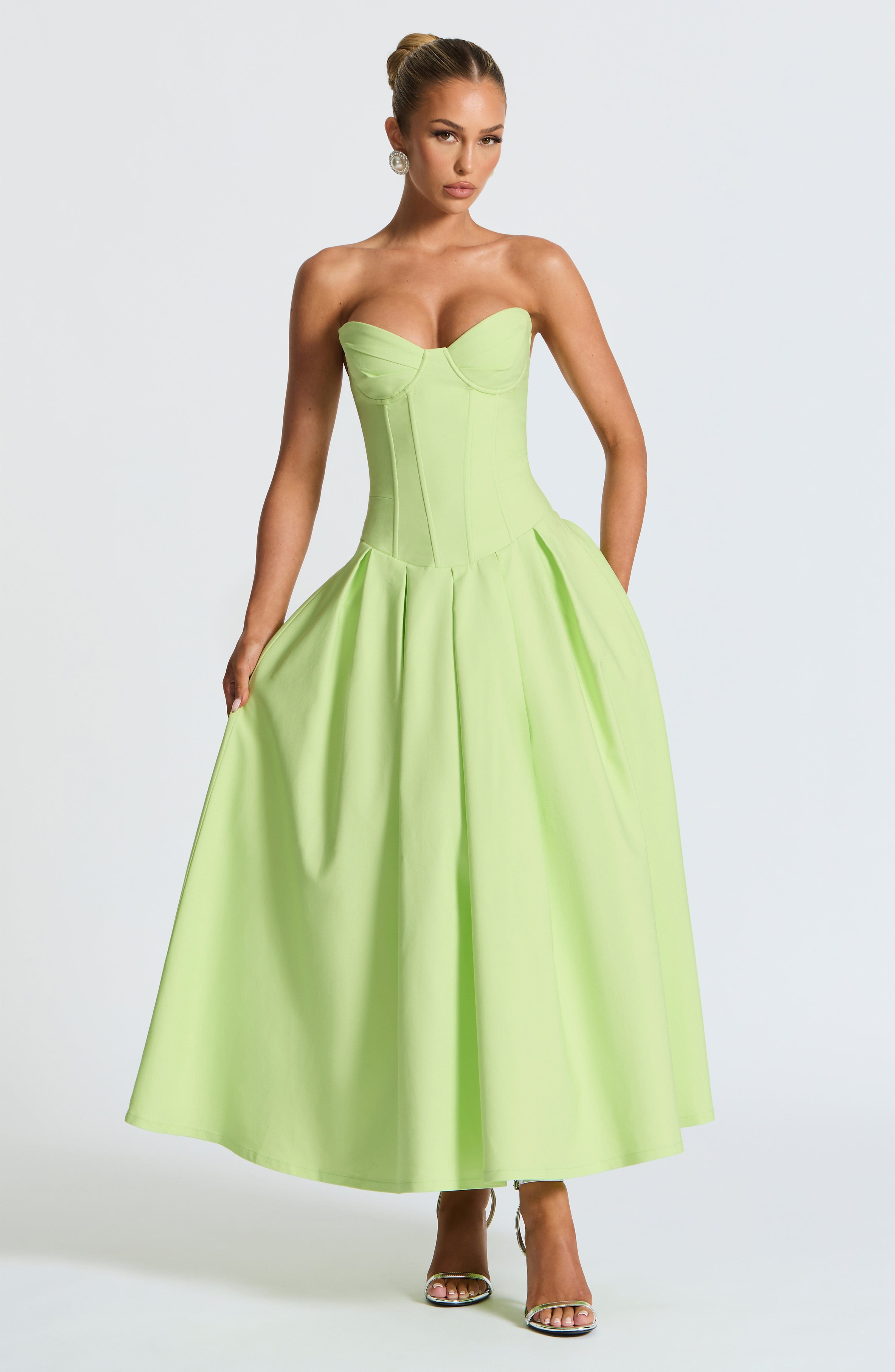 Emma Midi Dress - Lime