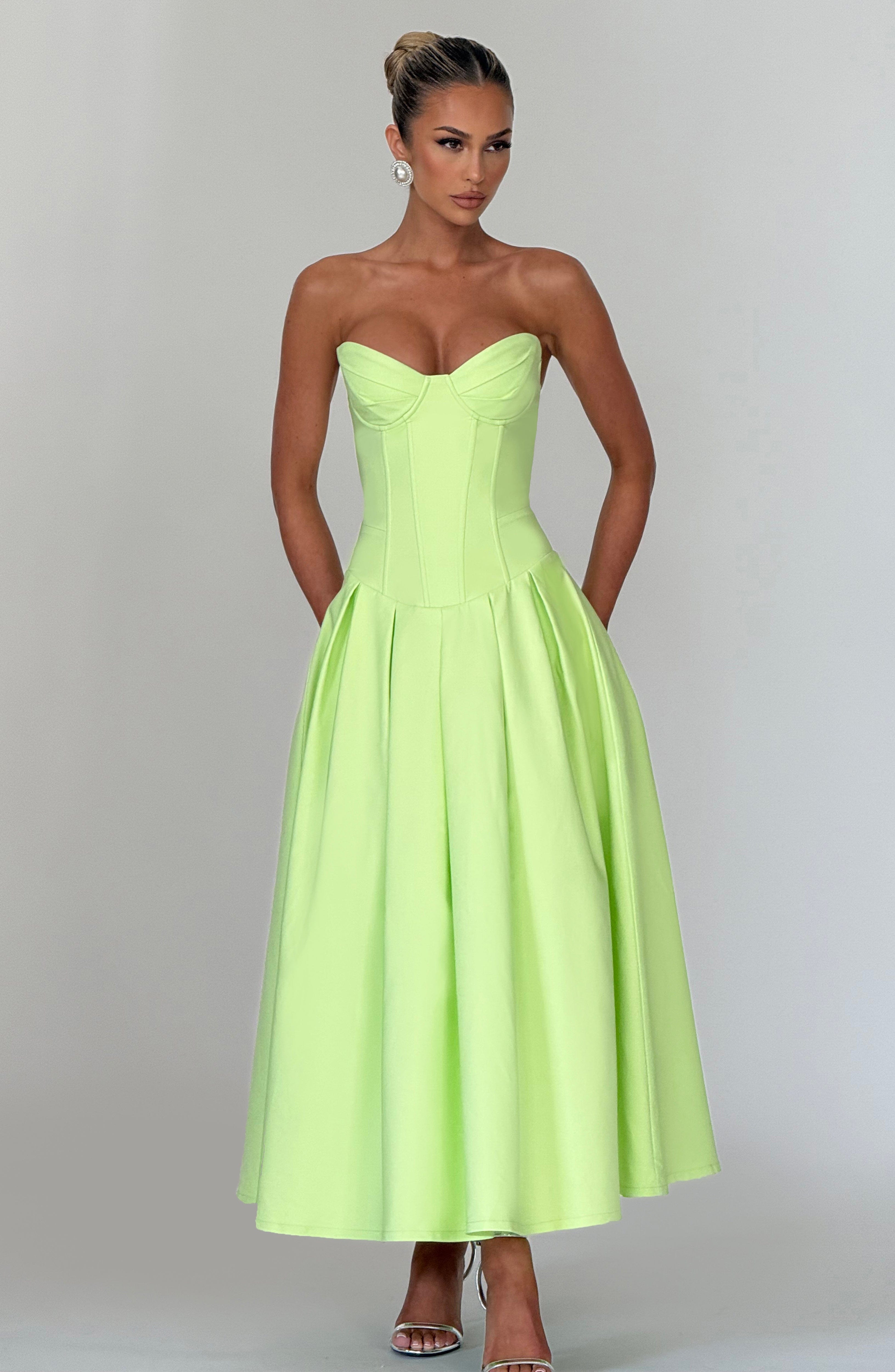 Emma Midi Dress - Lime