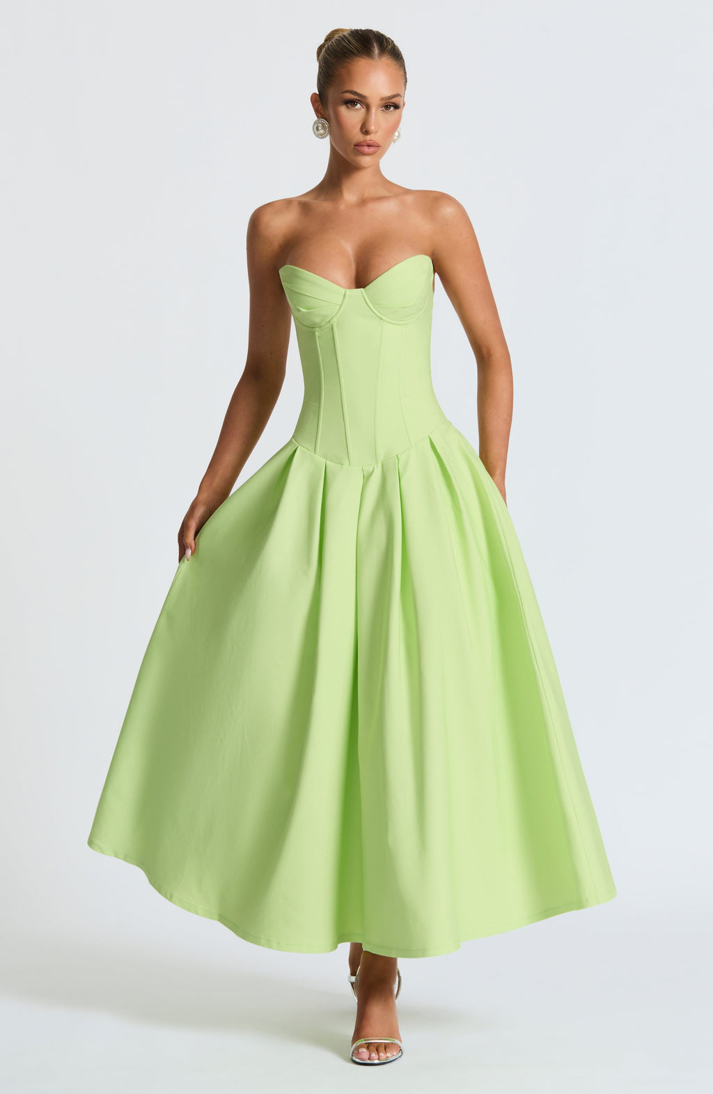 Emma Midi Dress - Lime