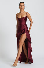 Sage Maxi Dress - Cherry Lacquer