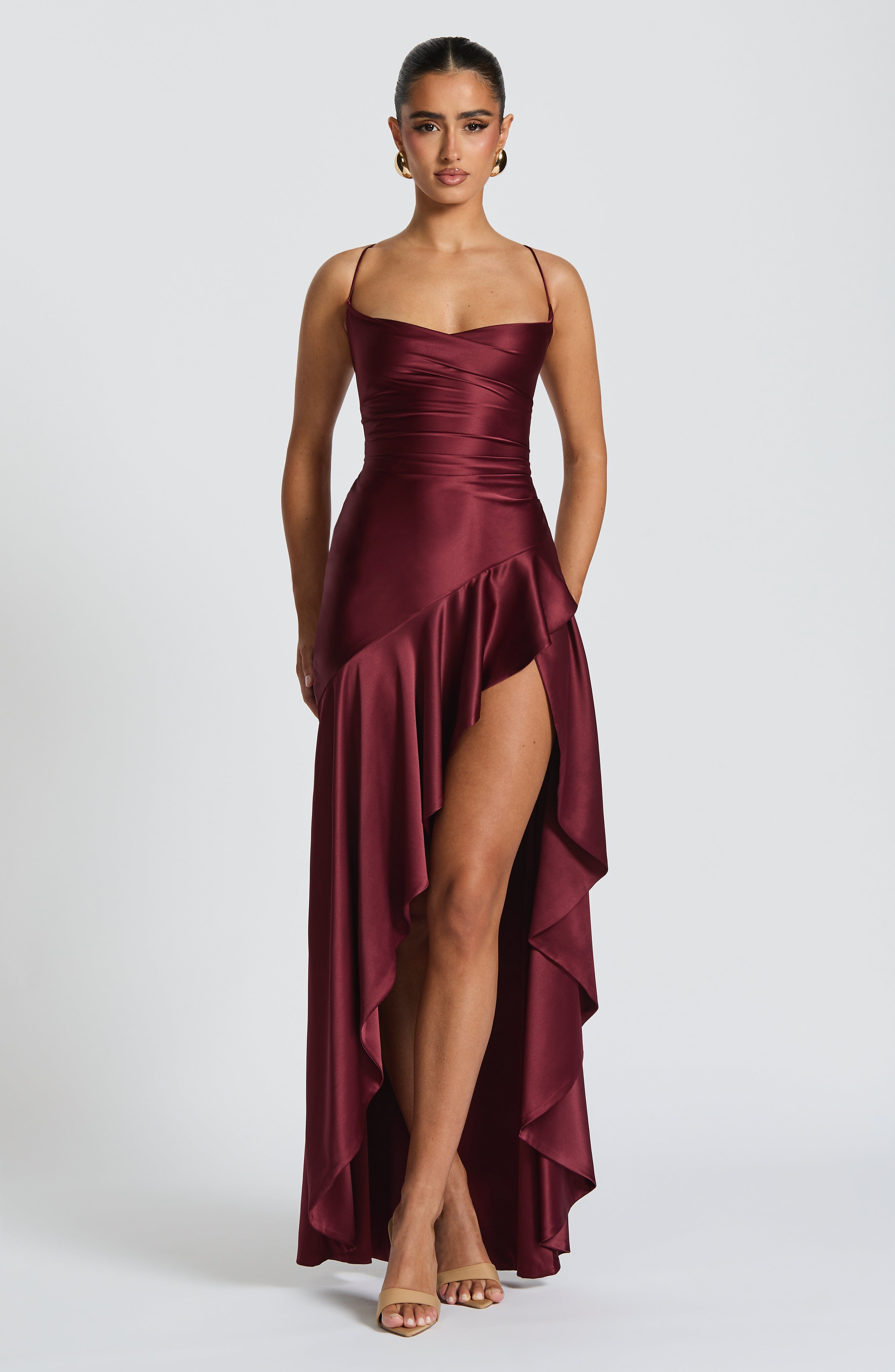 Sage Maxi Dress - Cherry Lacquer