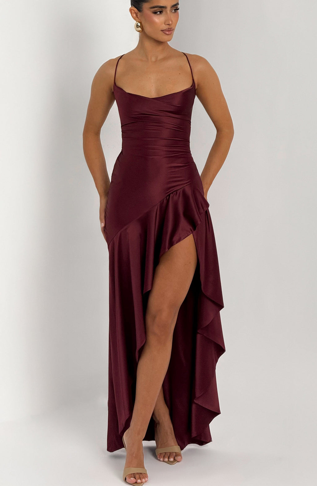 Sage Maxi Dress - Cherry Lacquer