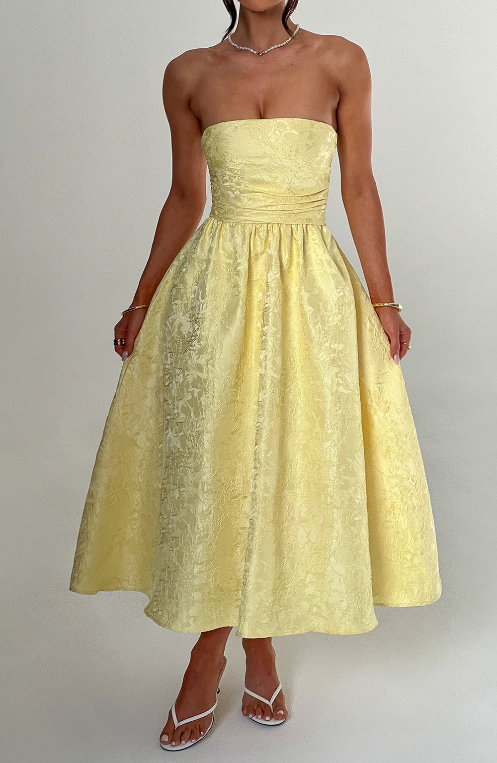 Isla Midi Dress - Lemon