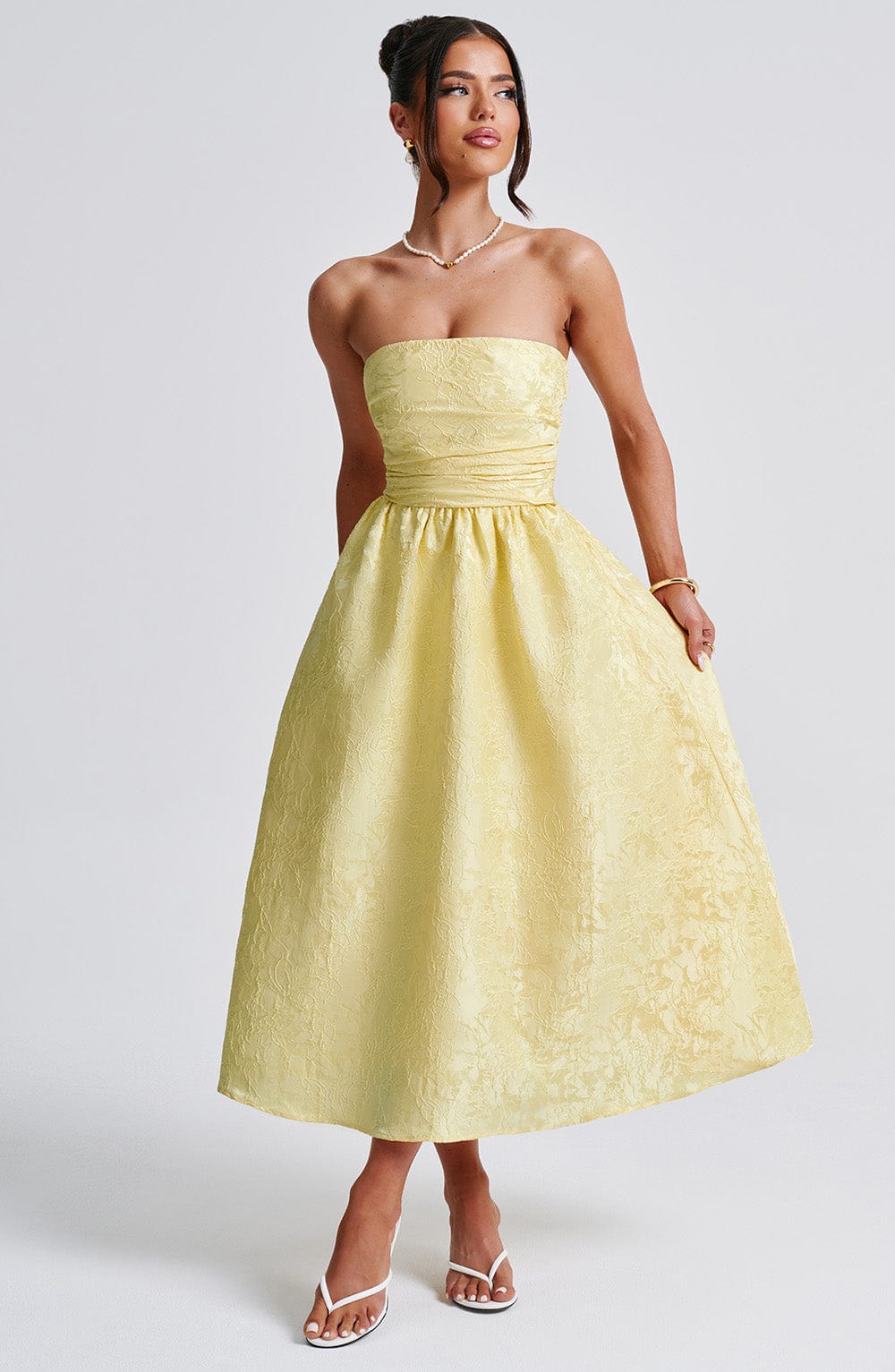 Isla Midi Dress - Lemon