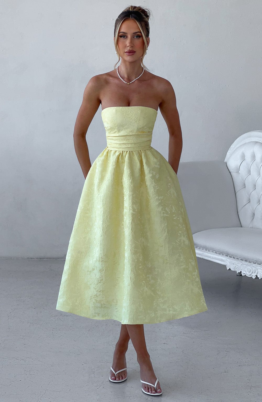 Isla Midi Dress - Lemon