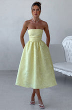 Isla Midi Dress - Lemon