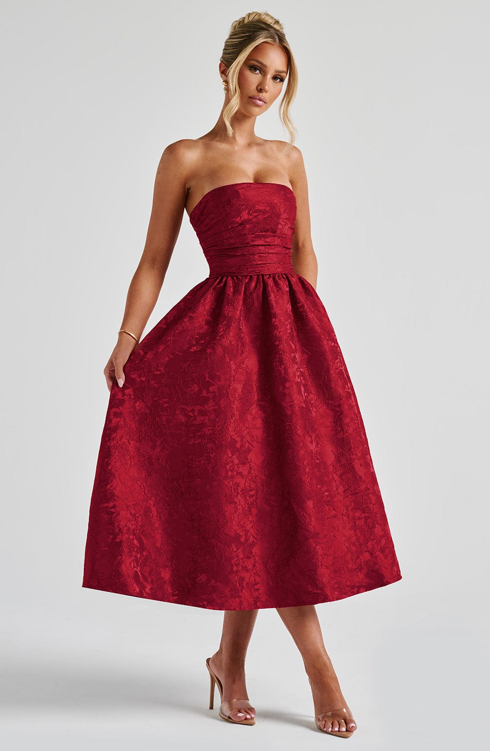 Isla Midi Dress - Red
