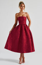 Isla Midi Dress - Red