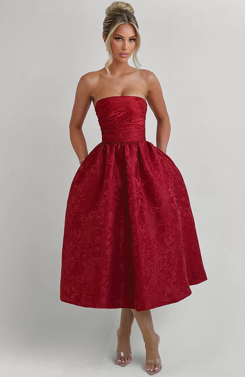 Isla Midi Dress - Red