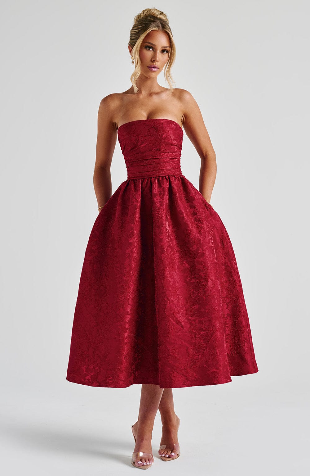 Isla Midi Dress - Red