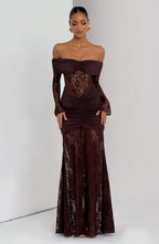 Kristina Maxi Dress - Plum Brown