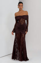 Kristina Maxi Dress - Plum Brown