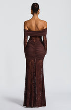 Kristina Maxi Dress - Plum Brown