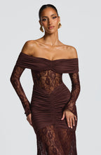Kristina Maxi Dress - Plum Brown