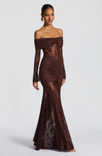 Kristina Maxi Dress - Plum Brown