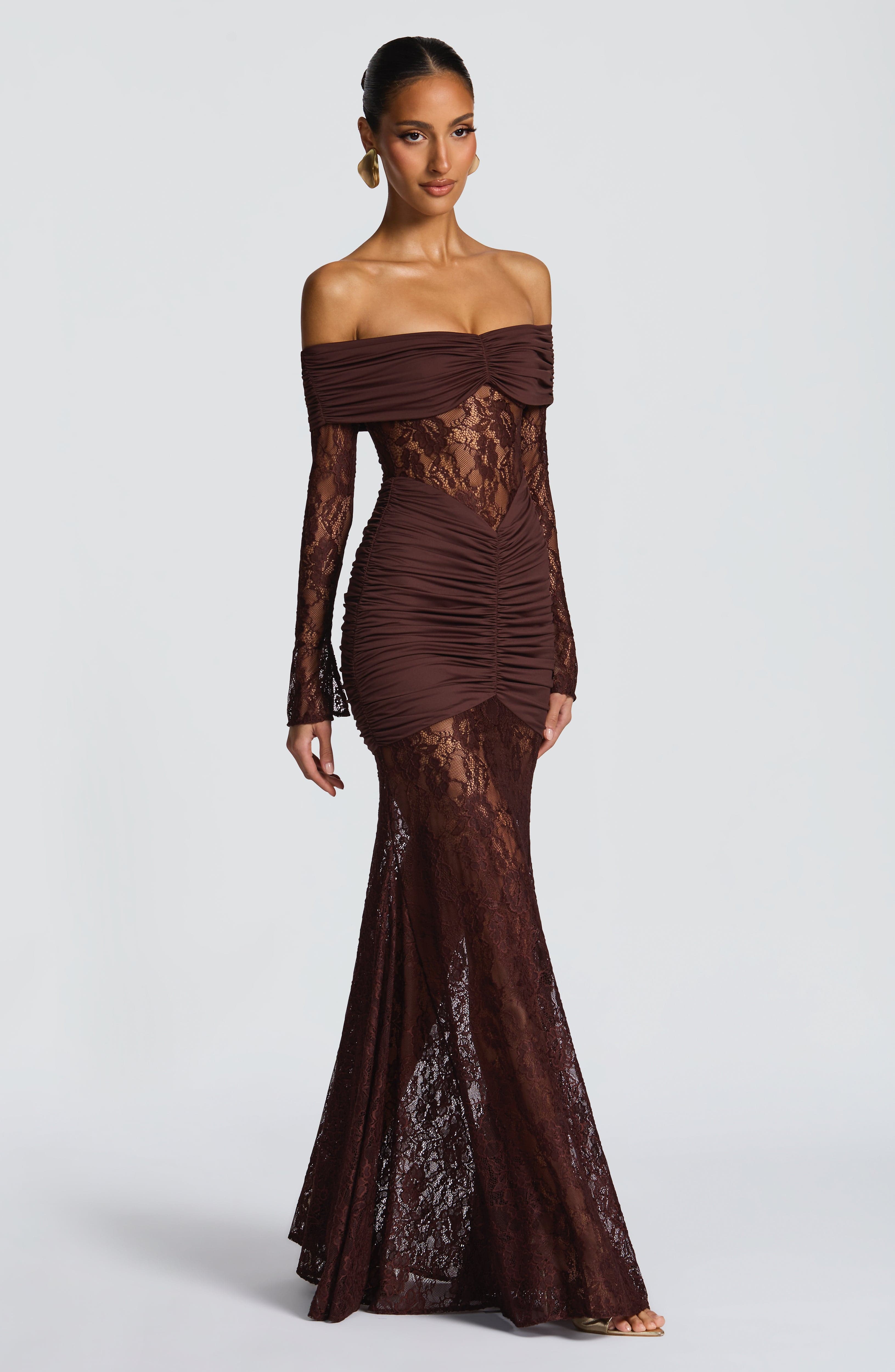 Kristina Maxi Dress - Plum Brown