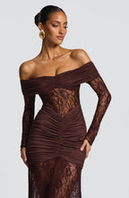 Kristina Maxi Dress - Plum Brown