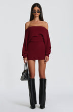 Lisa Mini Dress - Burgundy