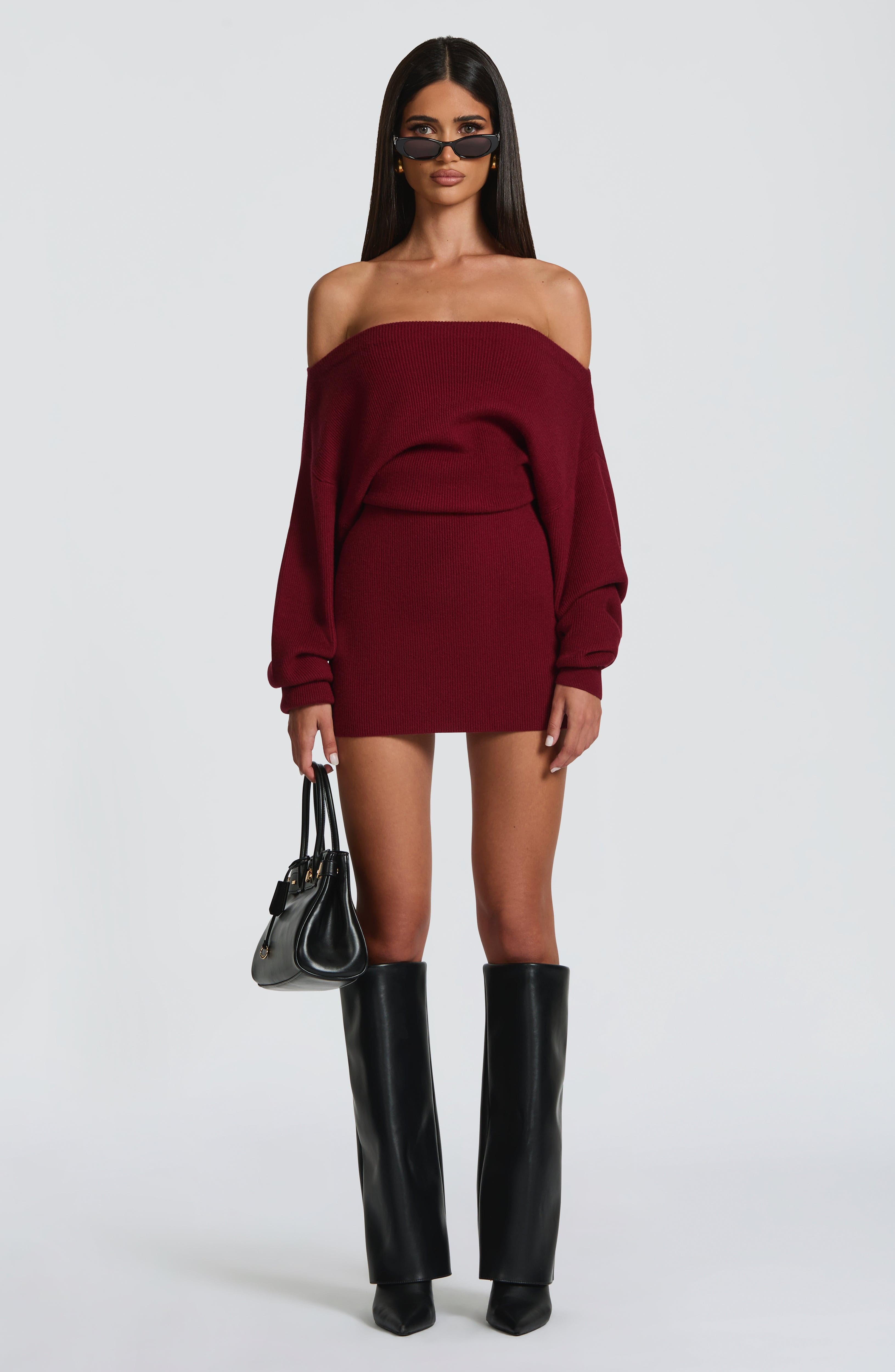 Lisa Mini Dress - Burgundy