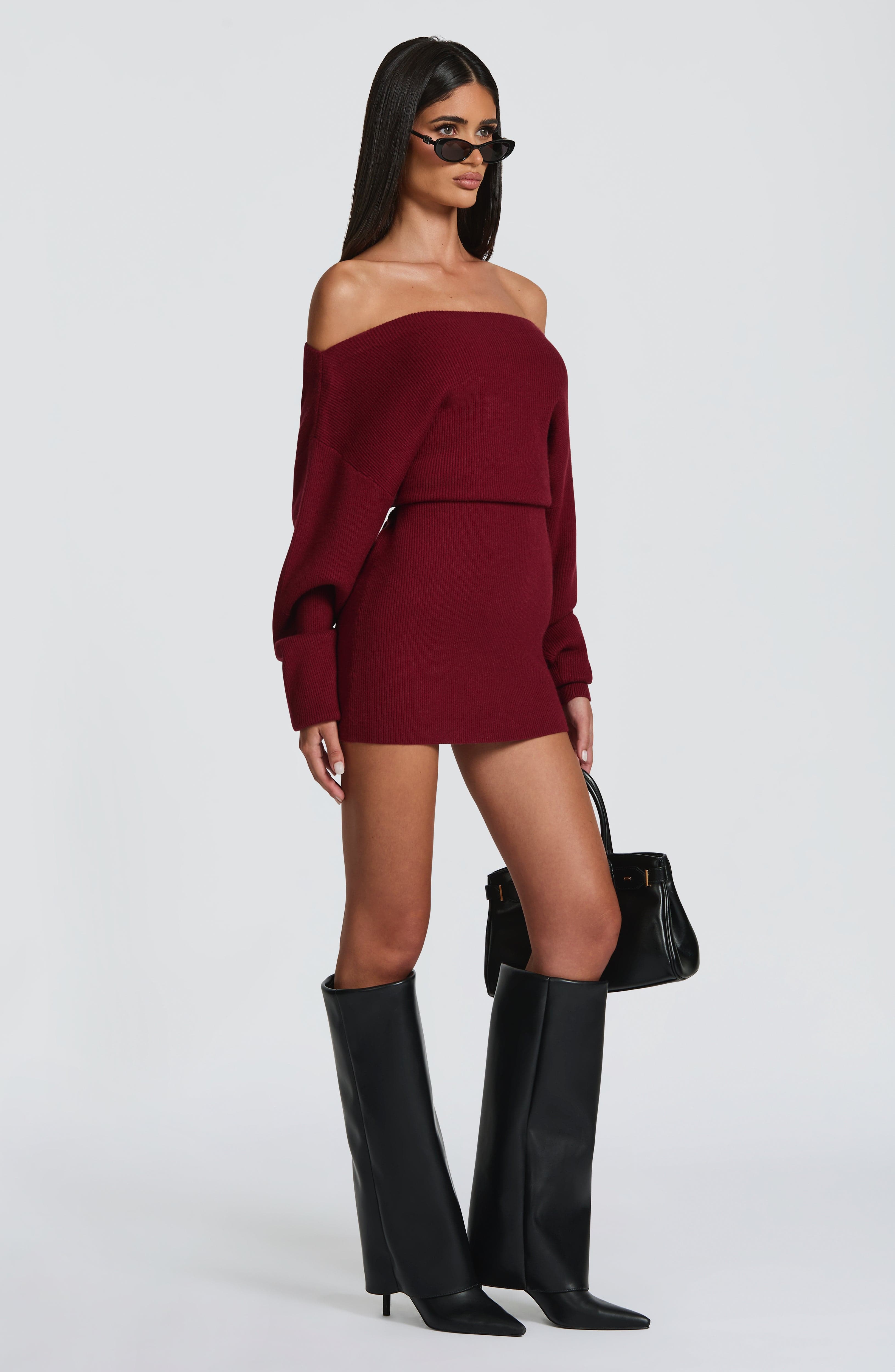 Lisa Mini Dress - Burgundy