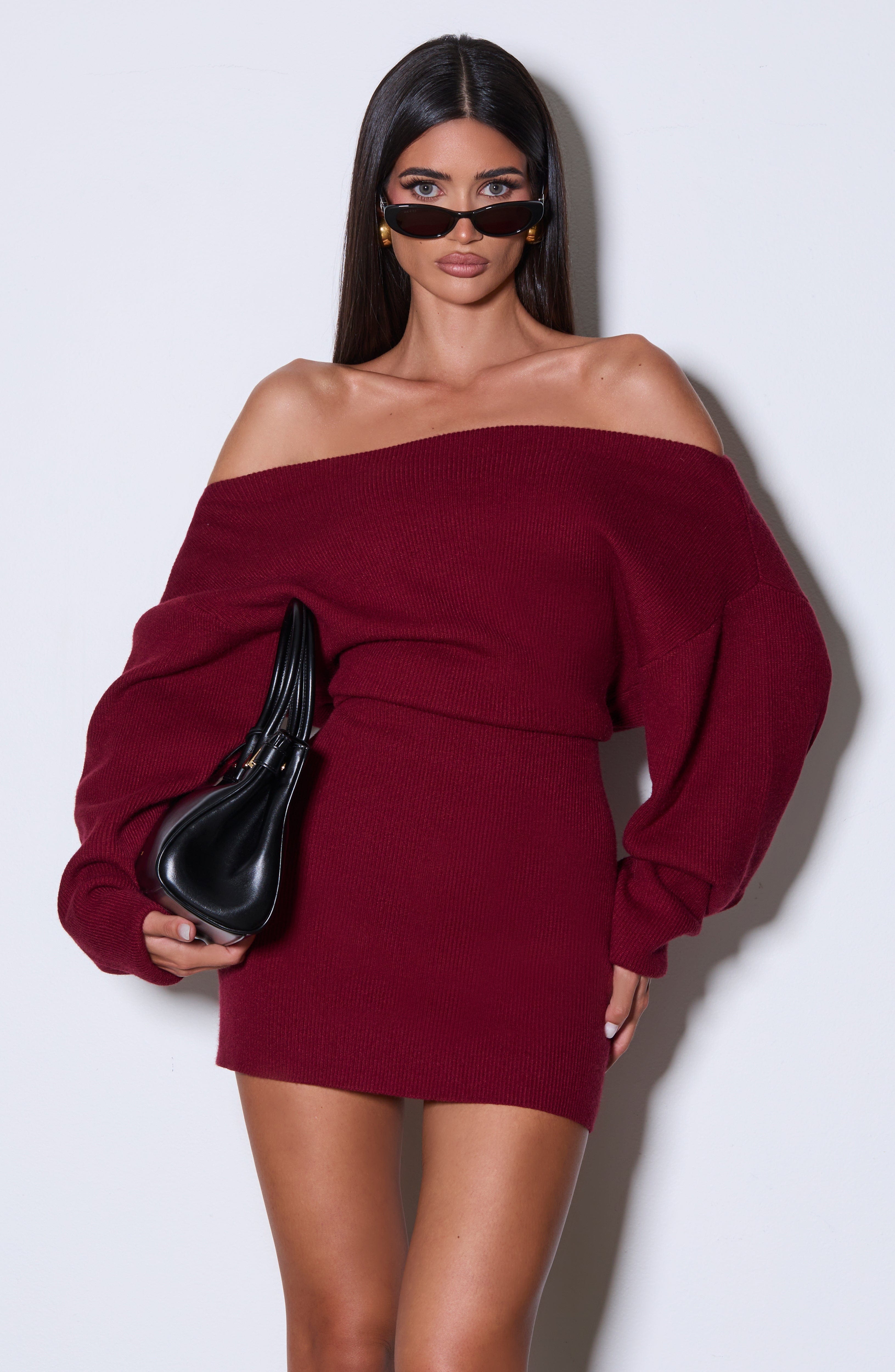 Lisa Mini Dress - Burgundy