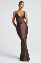 Lexi Maxi Dress - Plum Brown