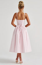 Daisy Midi Dress - Blush Gingham