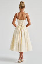 Daisy Midi Dress - Lemon Gingham