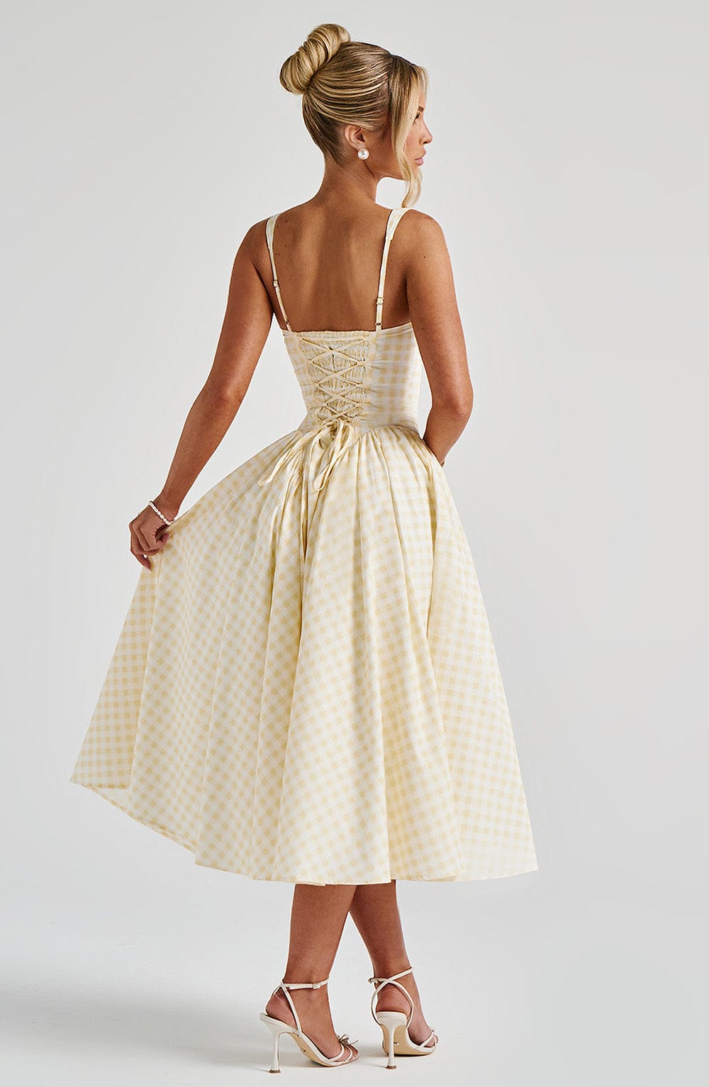 Daisy Midi Dress - Lemon Gingham