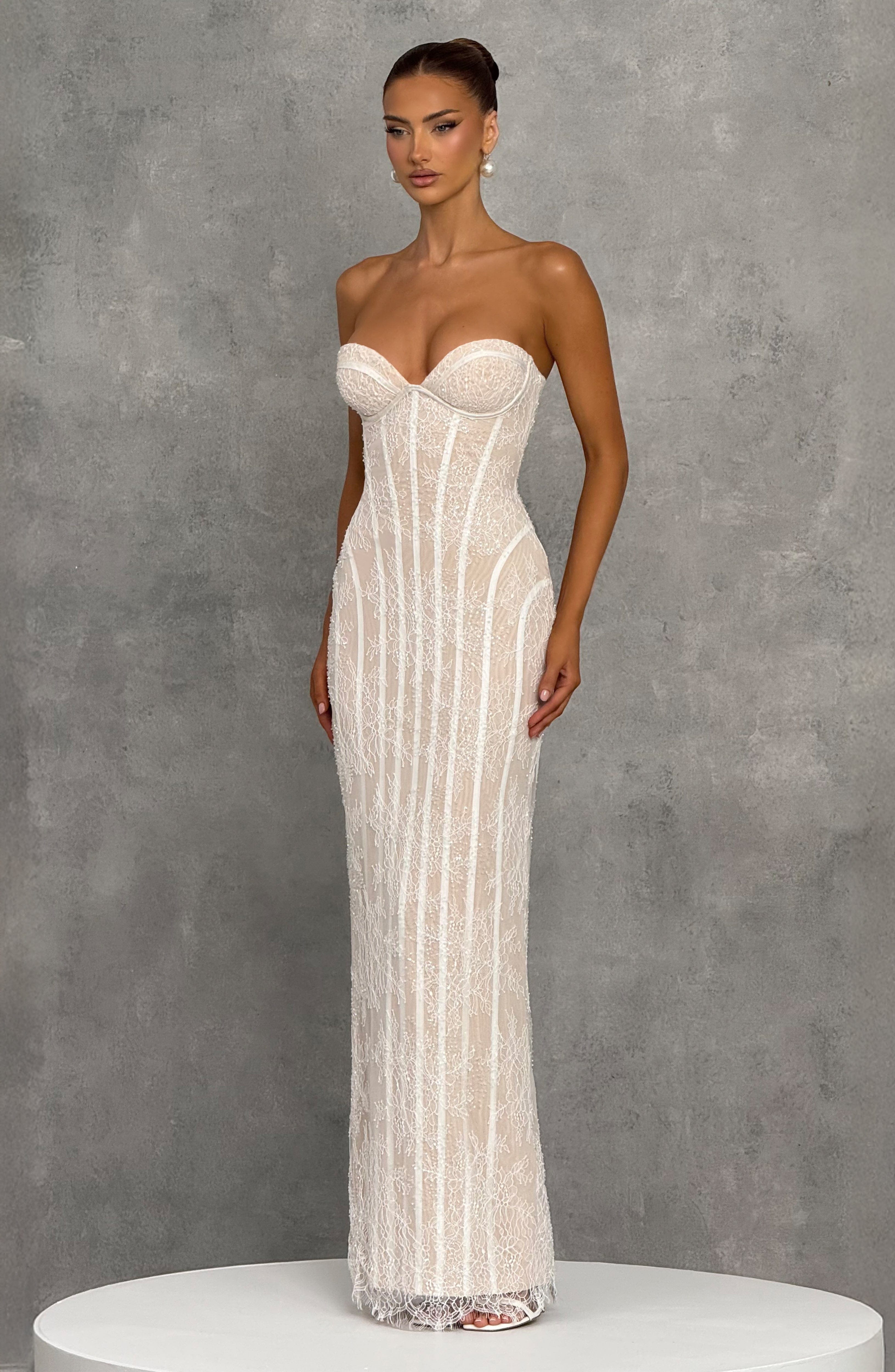 Ivy Maxi Dress - Ivory Embellishment