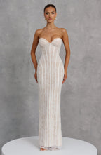 Ivy Maxi Dress - Ivory Embellishment