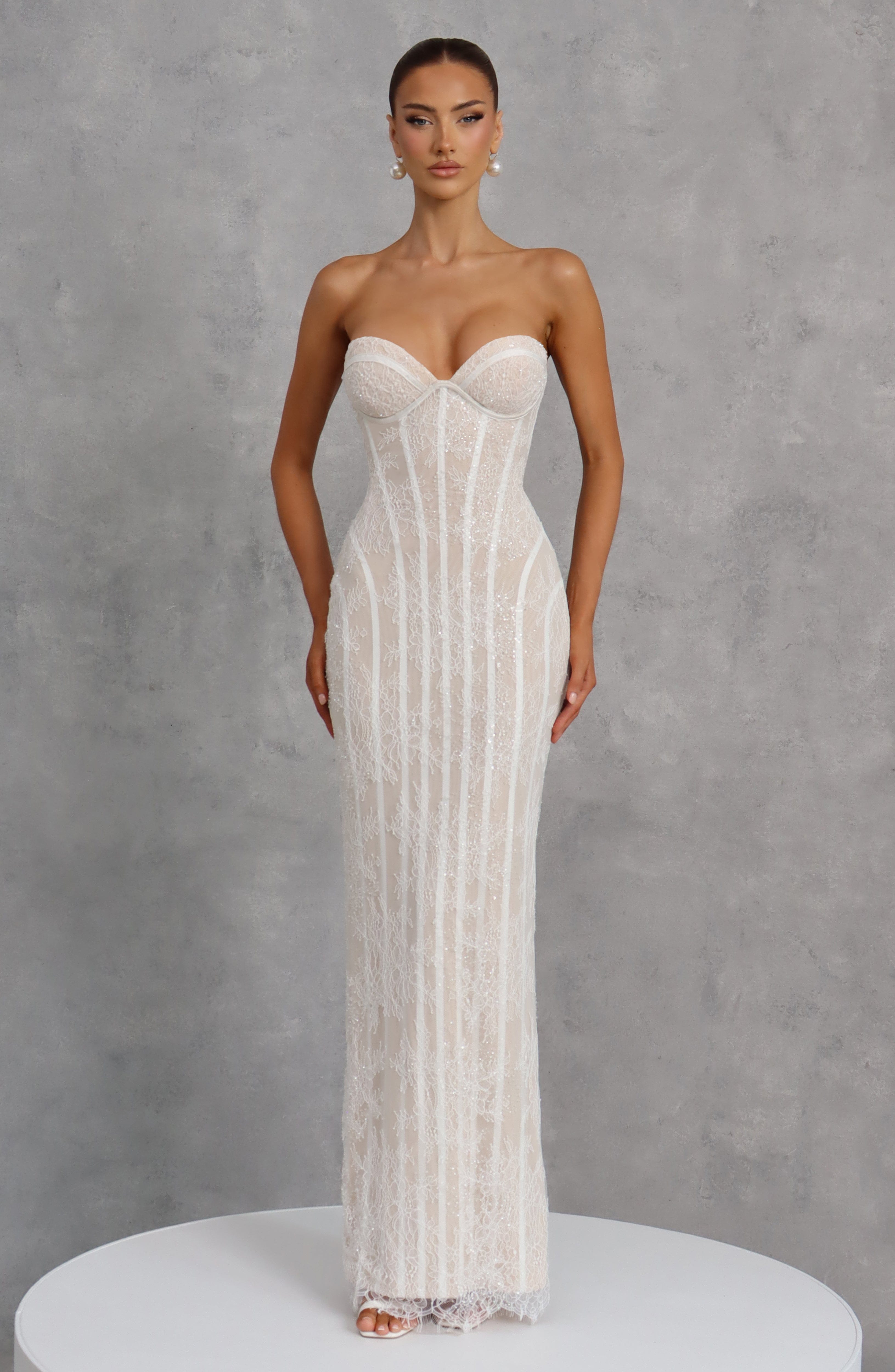 Ivy Maxi Dress - Ivory Embellishment
