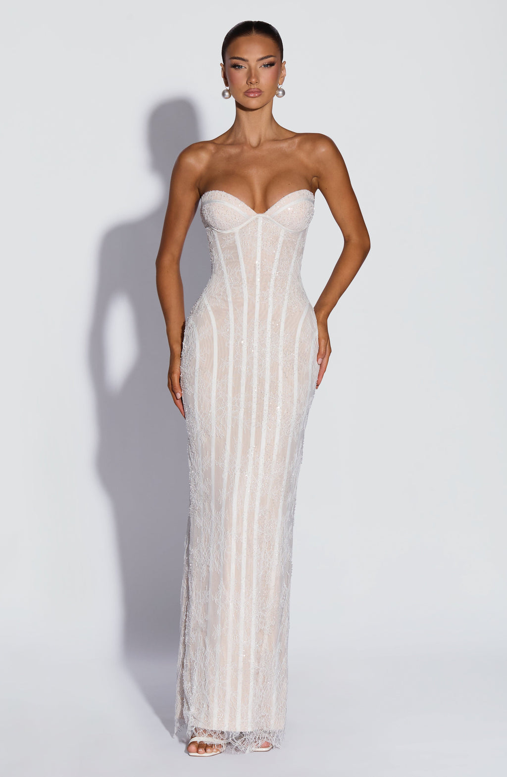Ivy Maxi Dress - Ivory Embellishment
