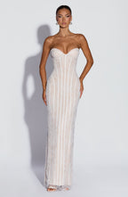 Ivy Maxi Dress - Ivory Embellishment