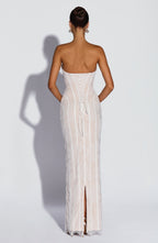Ivy Maxi Dress - Ivory Embellishment
